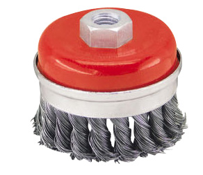 Strengthened twist wire cup brush