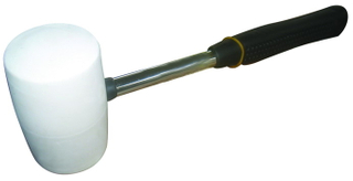 Rubber maller with steel tube handle