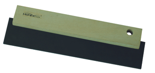 Rubber spatula with wooden handle and hanging hole