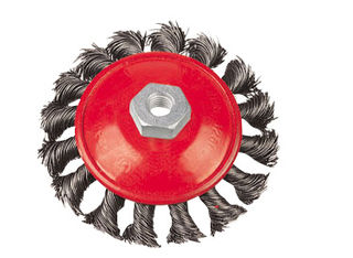 Bevel twisted wire brush