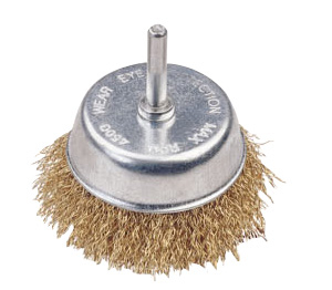 Spindle wire brush