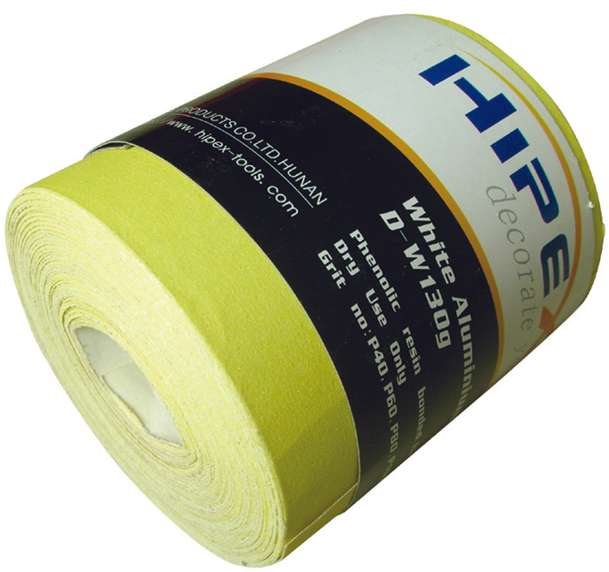 White aluminium oxide sand paper roll